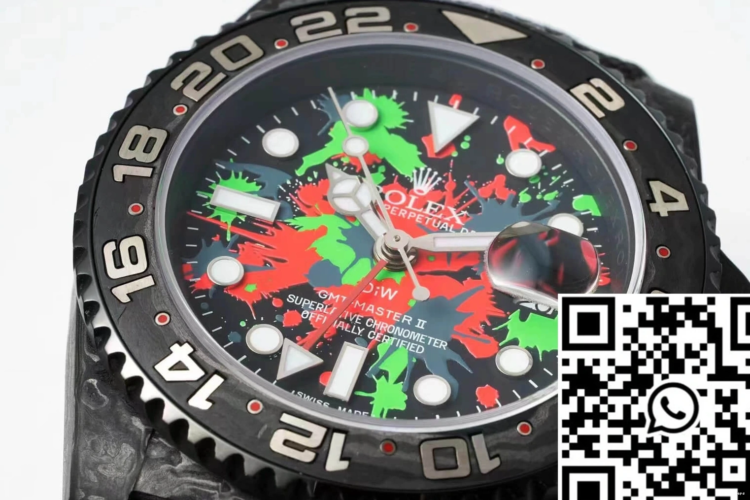 Black Rolex GMT-MASTER Strap Dial Fiber II Color Fabric Diw Carbon 0412